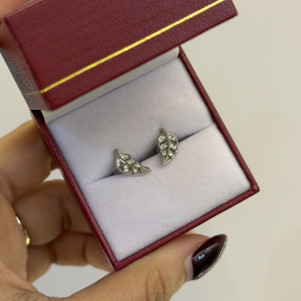 ARETES PLATA LEY 925 HOJAS