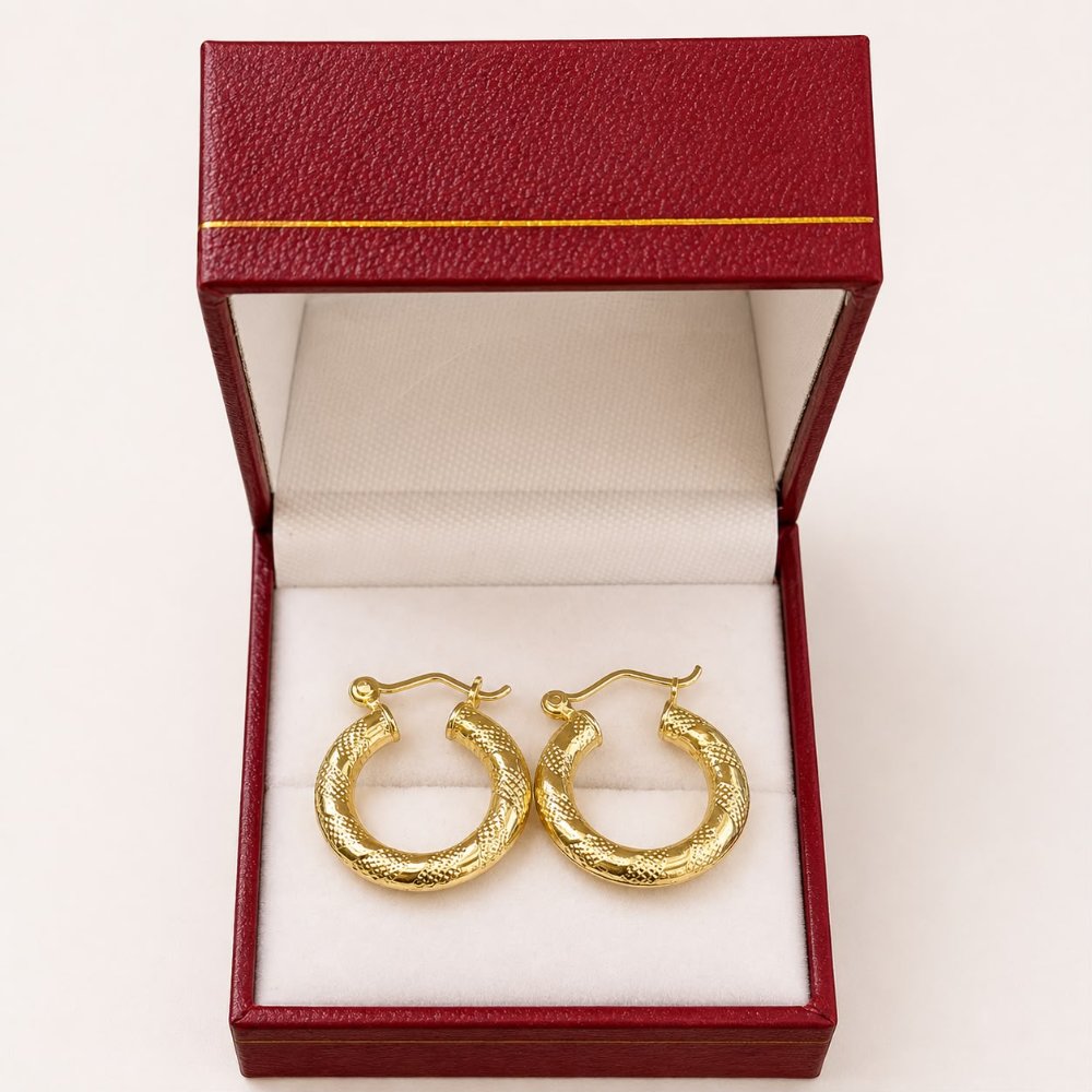 CANDONGAS TIPO DIAMANTADA ORO LAMINADO 18K