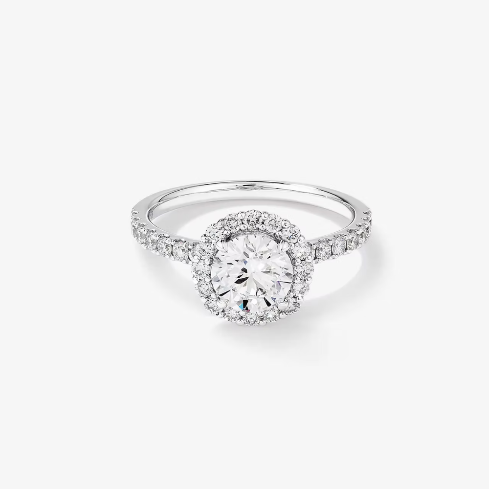 ANILLO SOLITARIO PAVE PLATA CIRCON CENTRAL