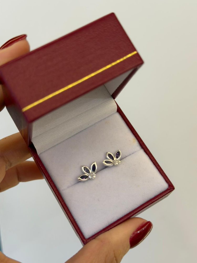 ARETE TOPO ROSCA 3 PETALOS  PLATA 925