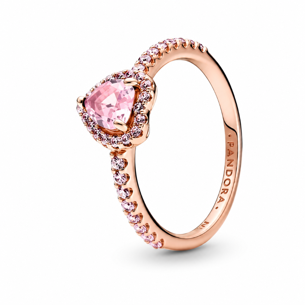 ANILLO CORAZÓN BRILLANTE RECUBRIMIENTO EN ORO ROSA ELEVADO