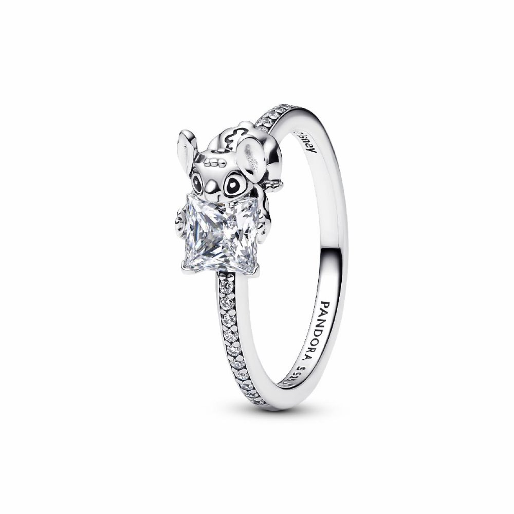 ANILLO PANDORA GEMA Y STITCH DE DISNEY PLATA