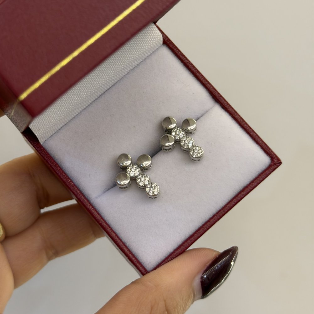 ARETES PLATA LEY 925 CRUZ CRICONES