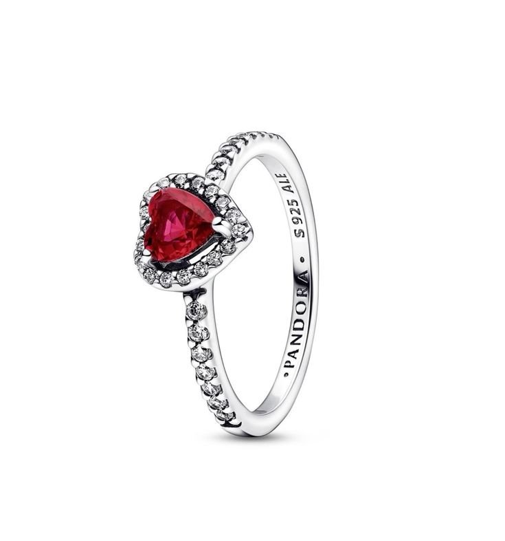 ANILLO CORAZÓN ELEVADO ROJO