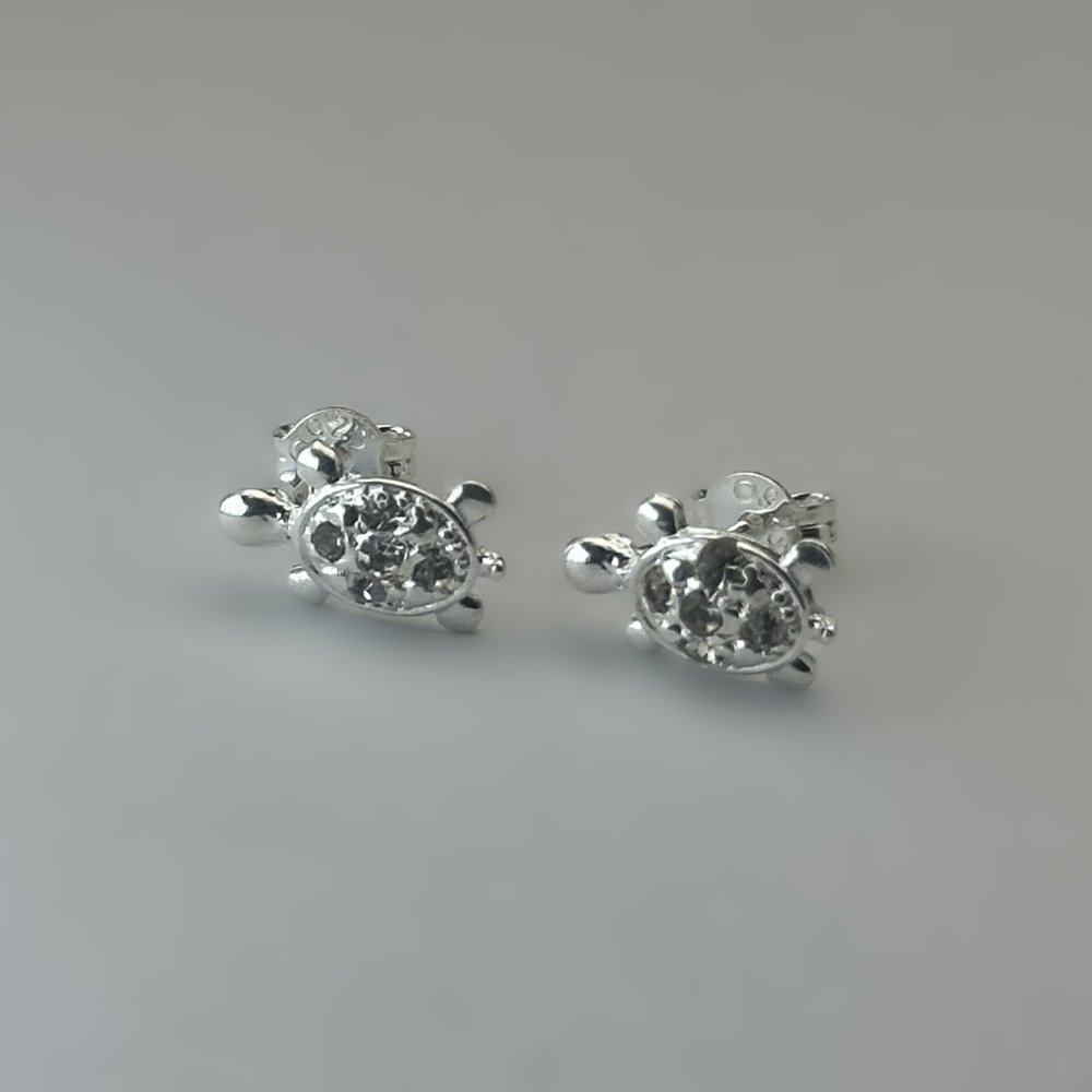 ARETES MARIPOSA TORTUGA PAVE
