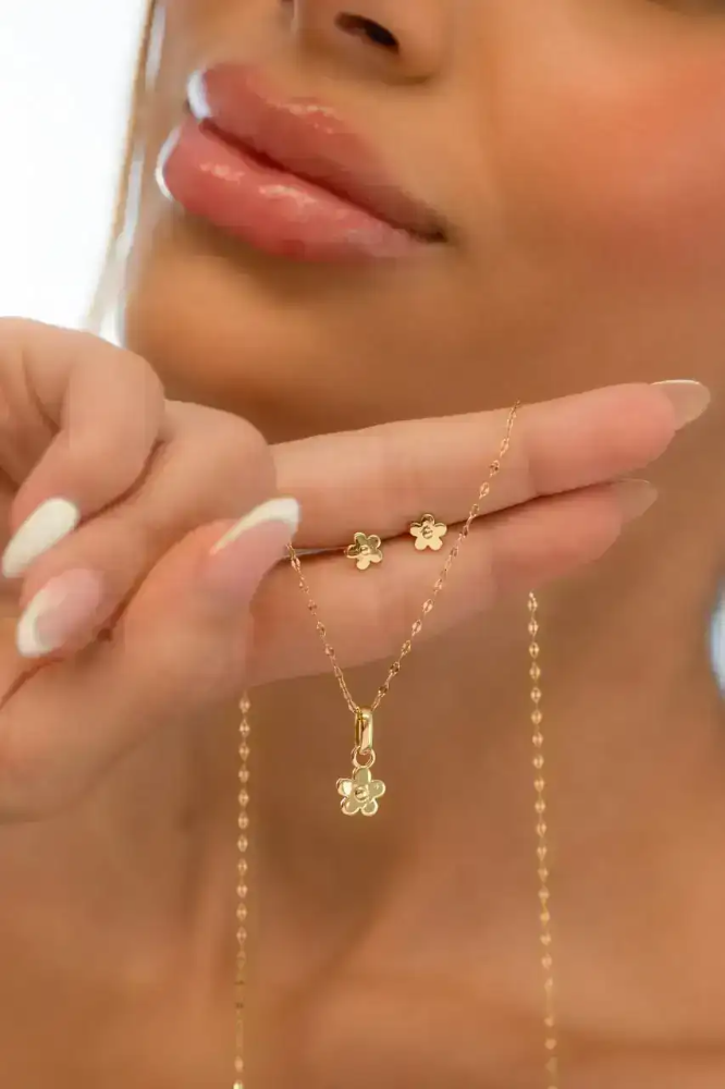 Conjunto Golden Flower topos, dije y Cadena