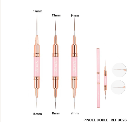 pincel doble rosado  3026