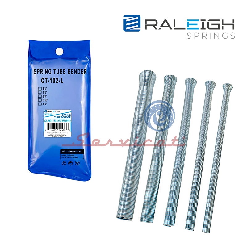 KIT DE DOBLADORA DE TUBO TIPO RESORTE 1/4'' - 5/16'' - 3/8'' - 1/2'' - 5/8'' RALEIGH REFRIGERADORA TODAS LAS MARCAS