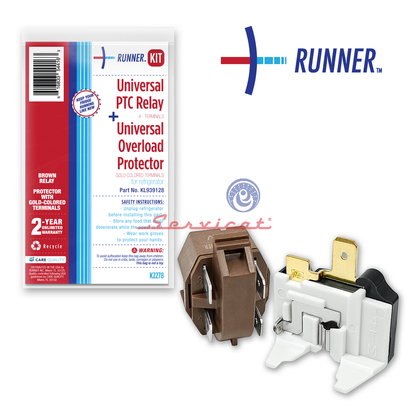 K2278] KIT RELÉ Y PROTECTOR TÉRMICO RUNNER REFRIGERADORA TODAS LAS MARCAS