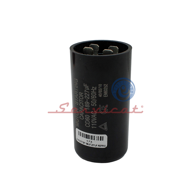 173] CAPACITOR DE ARRANQUE 189 - 227UF A 110VAC REFRIGERADORA WHIRLPOOL