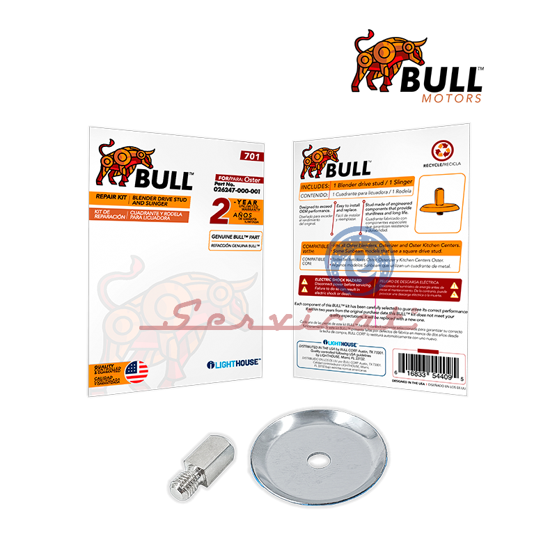 [701] KIT DE ACOPLE TORNILLO CUADRANTE Y RODELA BULL LICUADORA OSTER