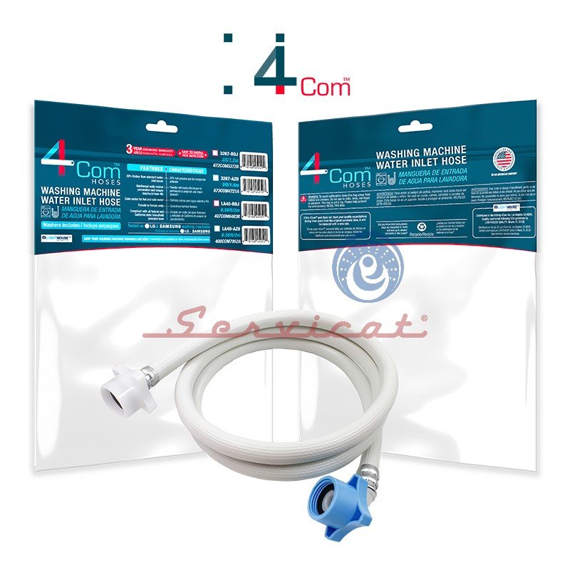 3267-AZU] MANGUERA DE INGRESO DE AGUA 1.5M 4COM LAVADORA LG - SAMSUNG