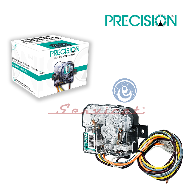 [2926-R] TIMER CUADRADO 6 CABLES - 2 SUJECIONES RECTAS LAVADORA MABE - ZITRO