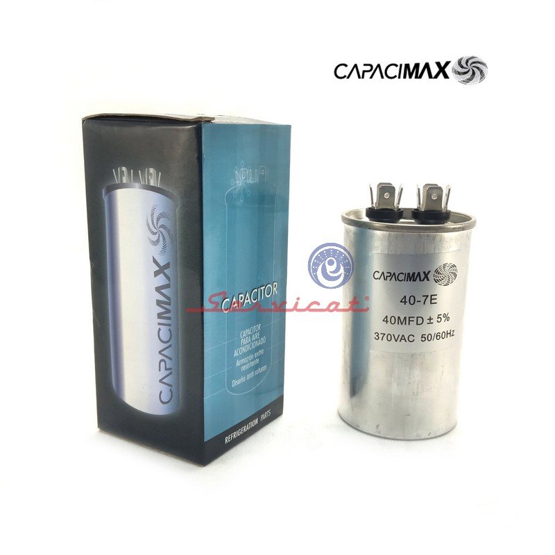 LIBRE _ CAPACITOR DE MARCHA 40UF A 370VAC CAPACIMAX REFRIGERADORA TODAS LAS MARCA