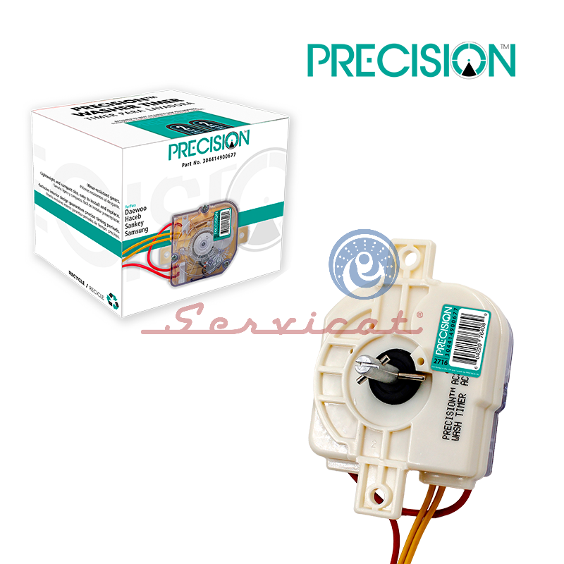 TIMER CUADRADO 3 CABLES + 1 PUENTEADO - 2 SUJECIONES RECTAS PRECISION LAVADORA DAEWOO-HACEB-SAMSUNG