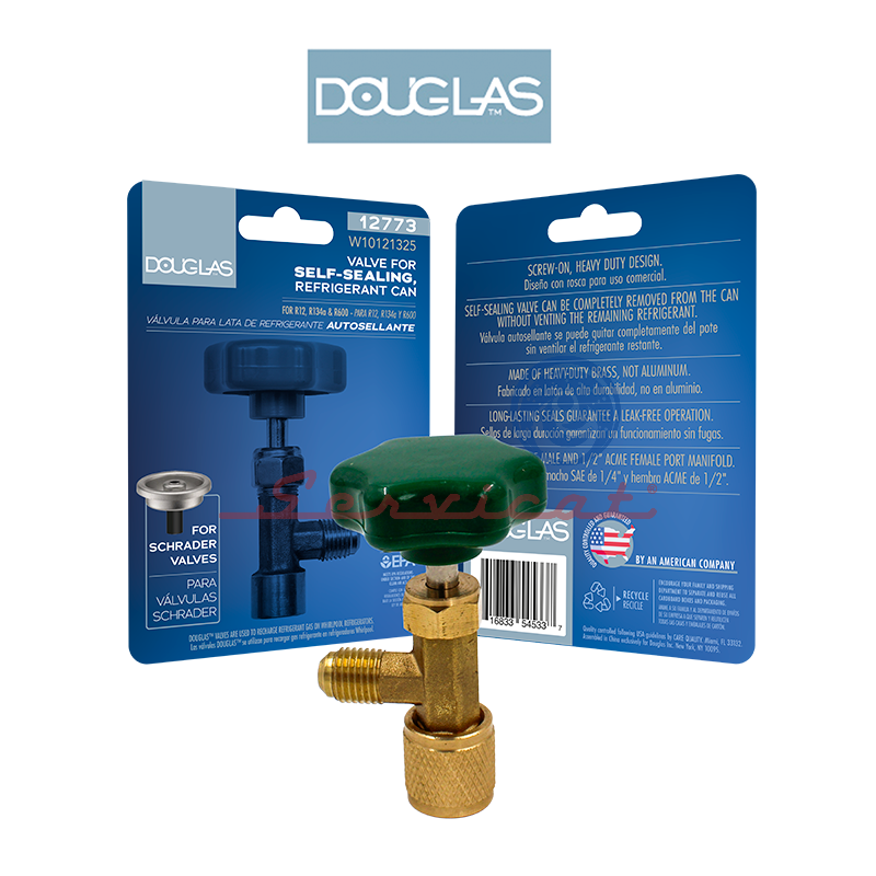 VÁLVULA AUTOSELLANTE POTE DE GAS REFRIGERANTE 1/4'' DOUGLAS REFRIGERADORA TODAS LAS MARCA