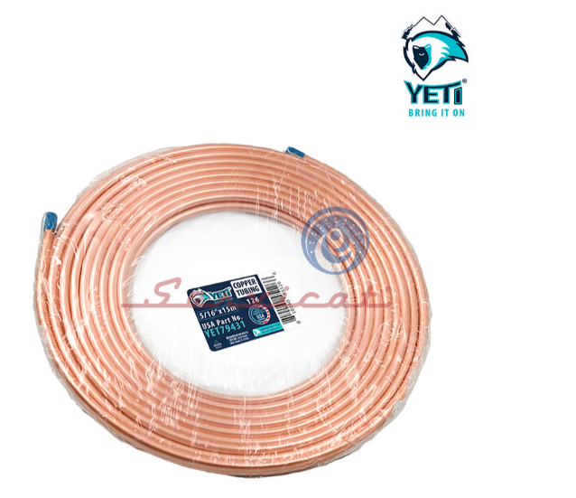 TUBERÍA DE COBRE 5/16" X 15M ORIGINAL YETI REFRIGERADORA TODAS LAS MARCAS