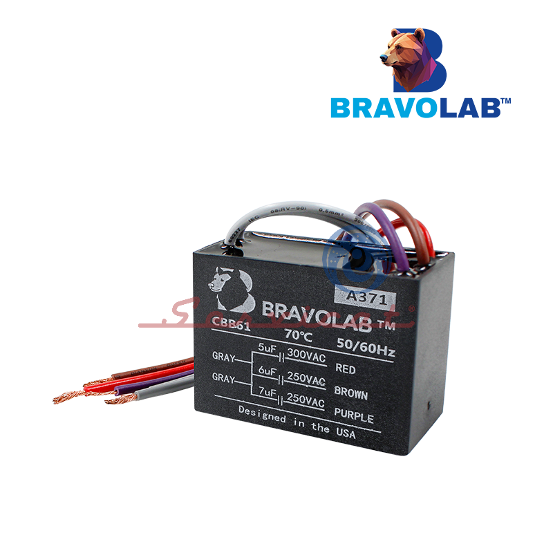 [A371] CAPACITOR DE MARCHA 5UF + 6UF + 7UF 250VAC BRAVOLAB AIRE ACONDICIONADO TODAS LAS MARCAS $ 2.27