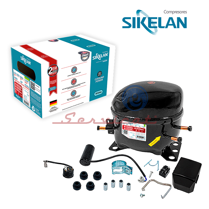 COMPRESOR 1/3HP - R134A -DOMESTICO LBP ORIGINAL SIKELAN REFRIGERADORA TODAS LAS MARCAS