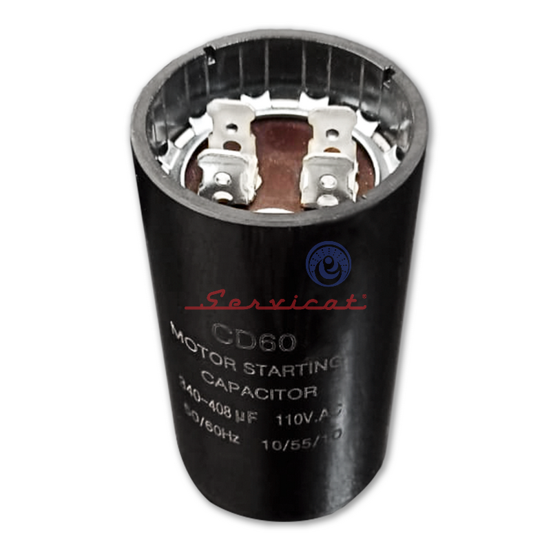 [1078] CAPACITOR DE ARRANQUE 340 - 408UF A 110VAC REFRIGERADORA TODAS LAS MARCAS $