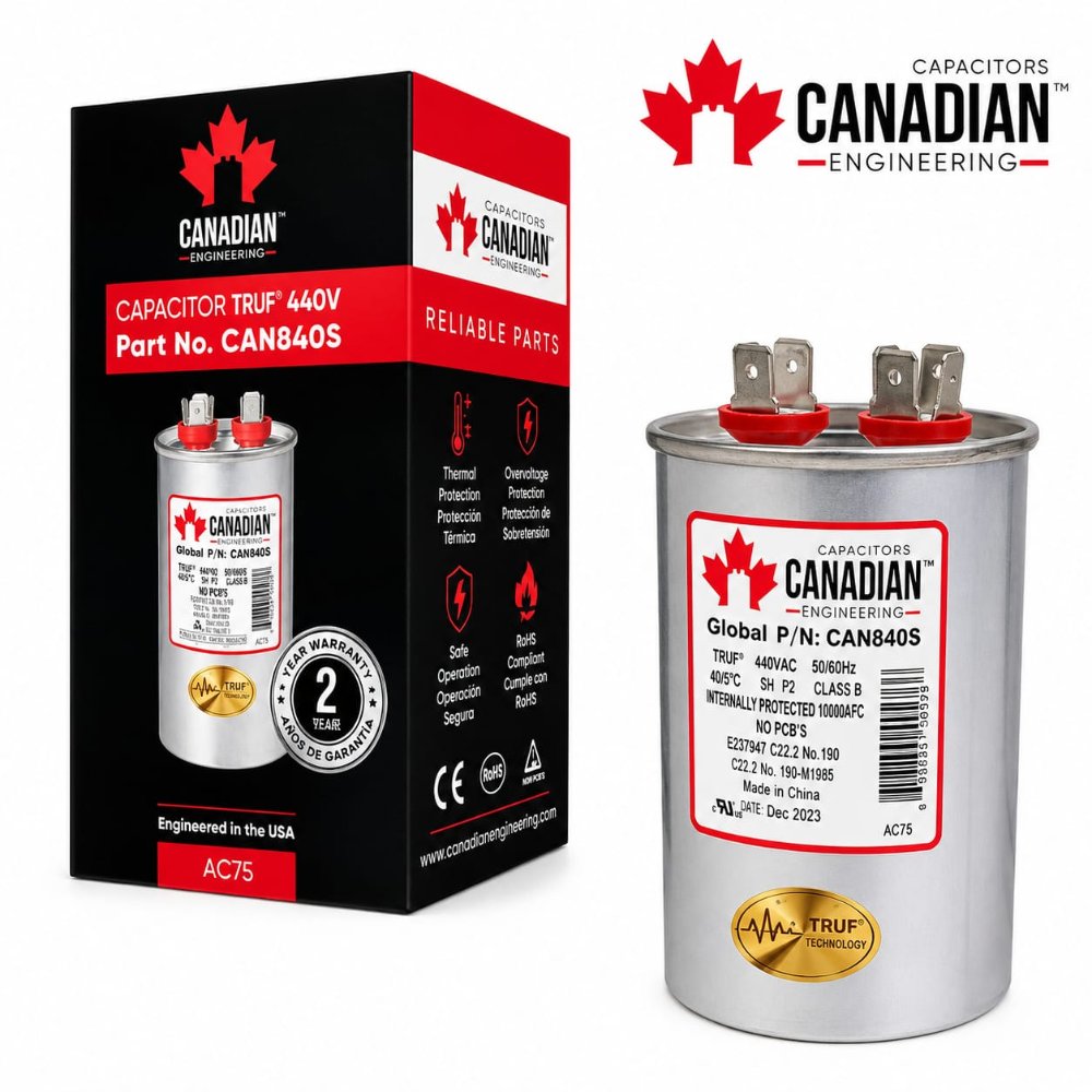 CAPACITOR DE MARCHA 15UF A 450VAC ORIGINAL CANADIAN AIRE ACONDICIONADO TODAS LAS MARCAS