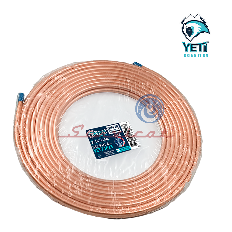 TUBERÍA DE COBRE 3/16" X 15M ORIGINAL YETI REFRIGERADORA TODAS LAS MARCAS