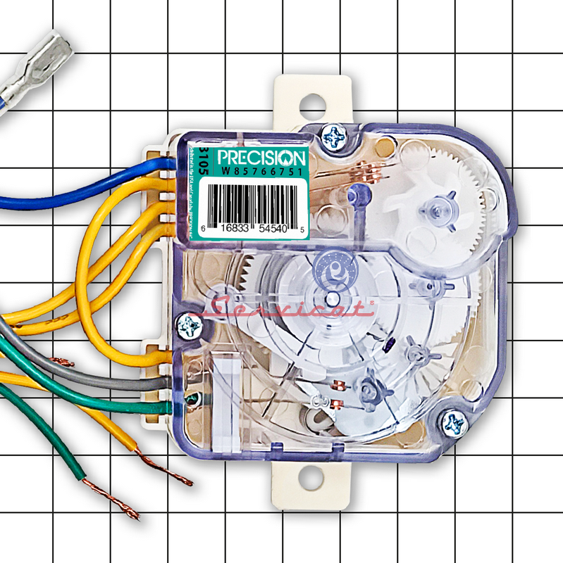 [3105] TIMER CUADRADO 5 CABLES+1 PUENTEADO-2 SUJECIONES RECTAS PRECISION LAVADORA WHIRLPOOL-PRIMA-FRIGILUX