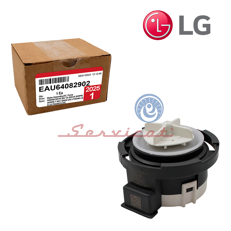 MOTOR DE BOMBA DE DRENAJE DE AGUA 20W -26V ORIGINAL LAVADORA LG INVERTER