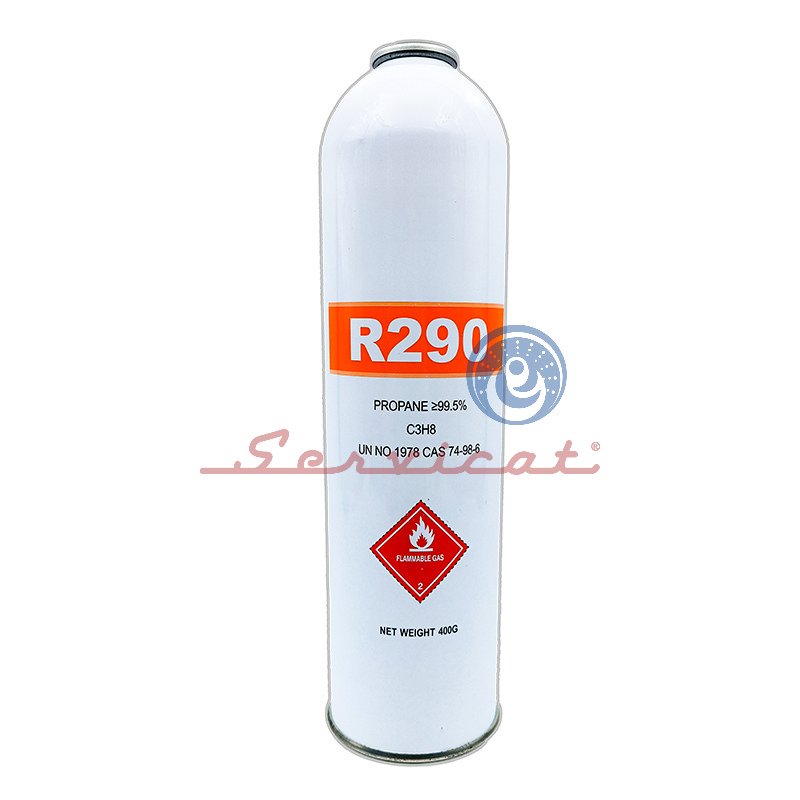 [12540] POTE DE GAS REFRIGERANTE R290 - 400GR REFRIGERACIÓN COMERCIAL TODAS LAS MARCAS