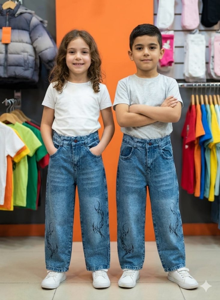 BAGGY NIÑO CON MEDIA CINTURA ELASTIZADA C/ DISEÑO Y SIN DISEÑO