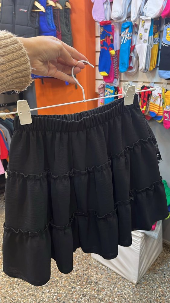 POLLERA VUELOS NEGRA