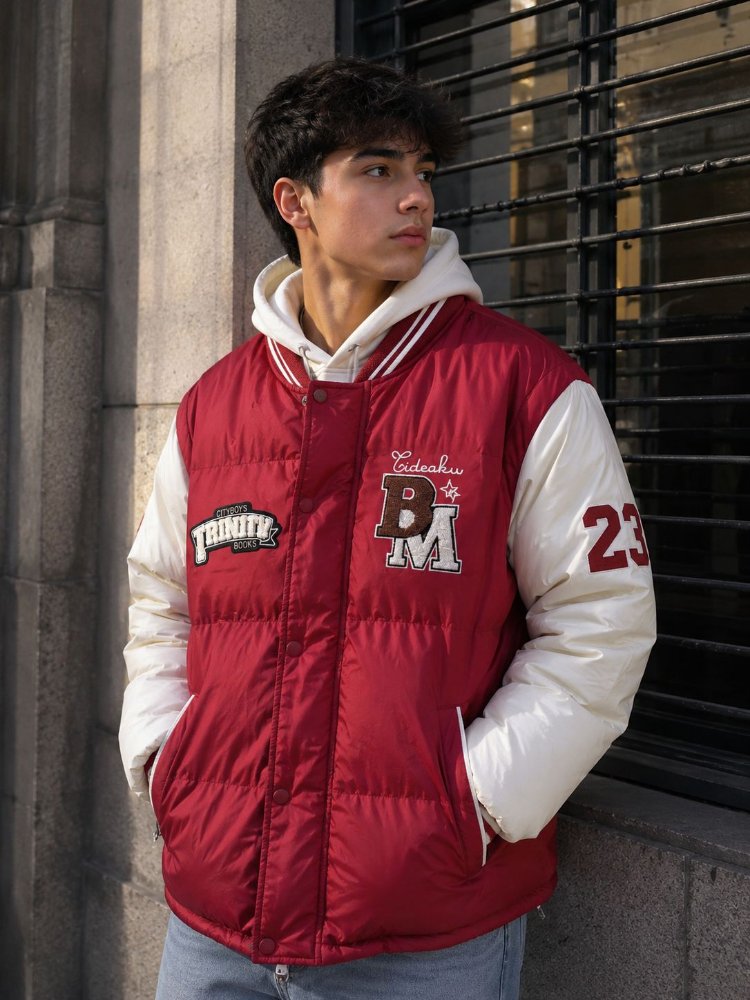 CAMPERA PUFF 2 EN 1 HOMBRE ROJA