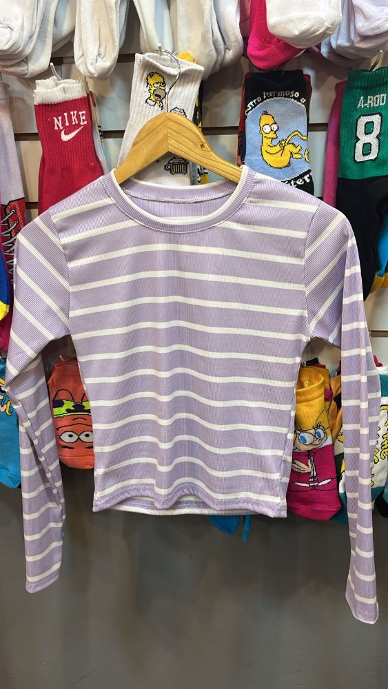 REMERA RAYAS DAMA
