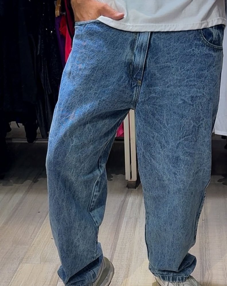 JEAN UNISEX AZUL GASPEADO