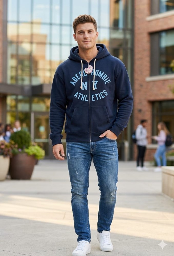 CAMPERA FRIZA HOMBRE AZUL