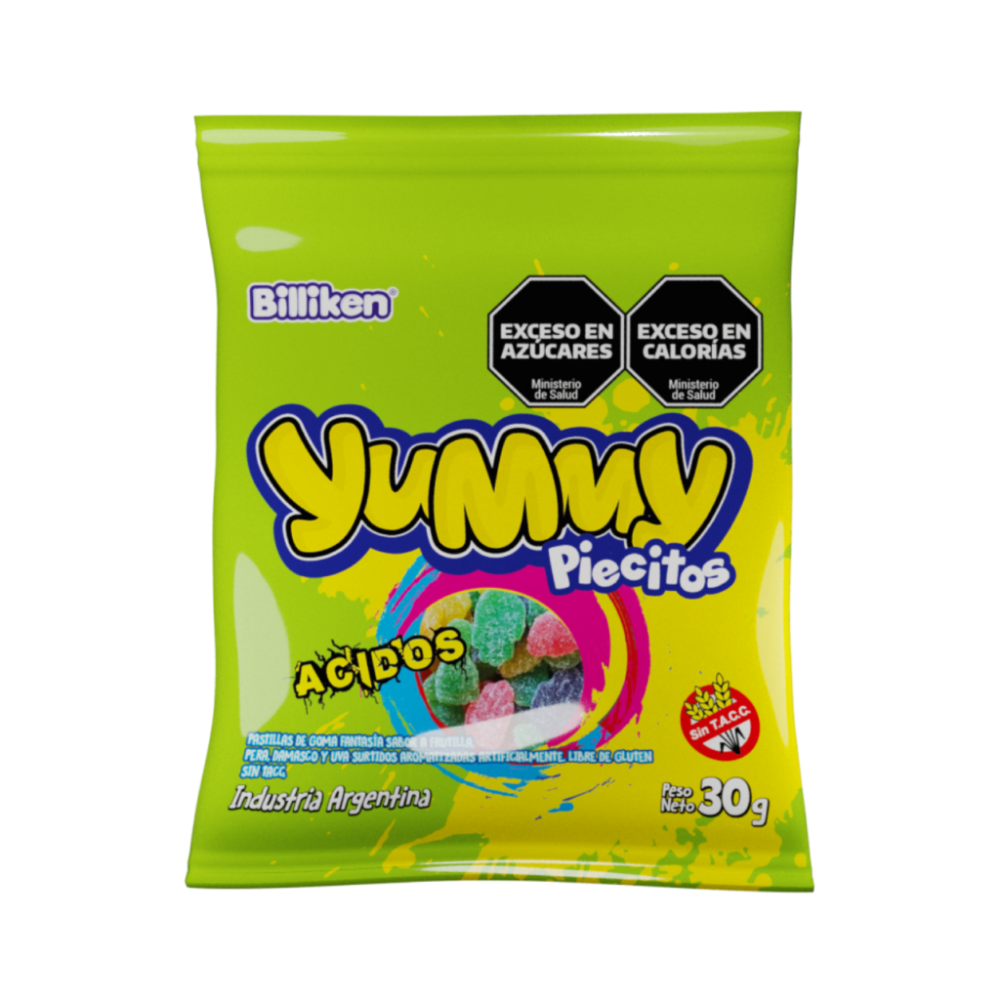 gomitas yummy 30gr x12 piecitos acidos