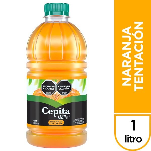 Jugo cepita litro x6 botella naranja