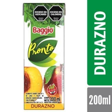 Jugo Baggio 200ml x18 durazno