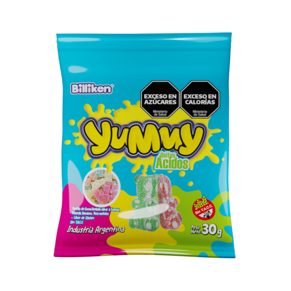 gomitas yummy 30gr x12 ositos acidos
