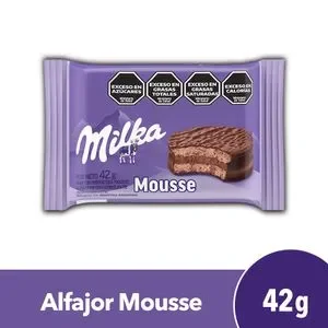 Alfajor simple milka mousse