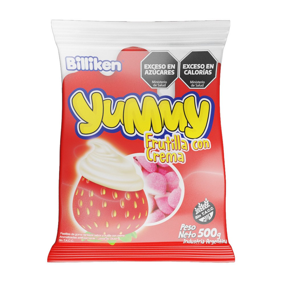 Gomitas yummy 500gr frutilla/crema