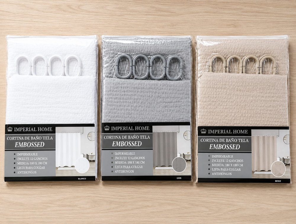 CORTINAS DE BAÑO EMBOSSED IMPERIAL