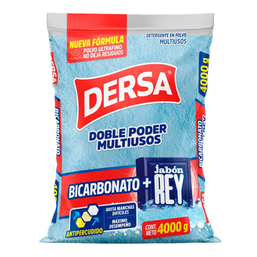 Detergente en polvo dersa x4K rey + bicarbonato
