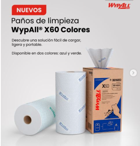 TOALLA WYPALL AZUL X60 AUTO CORTE 150 PAÑOS