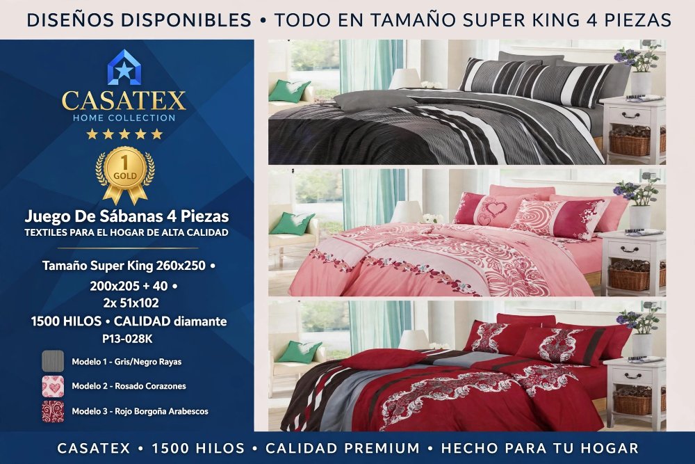 JUEGO DE SABANAS CASATEX SUPER KING
