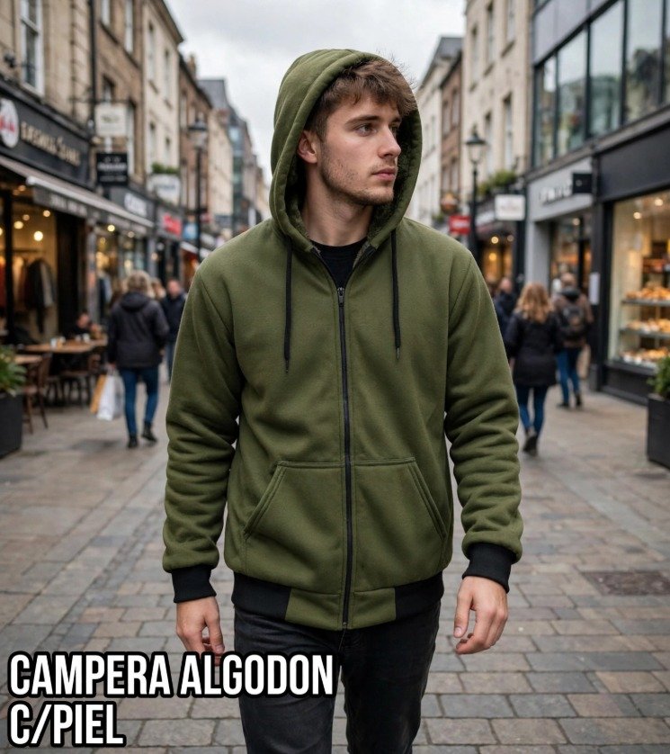 CAMPERA ALGODON C/PIEL