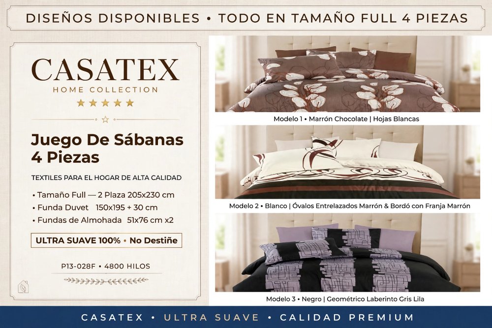 JUEGO SABANAS CASATEX FULL