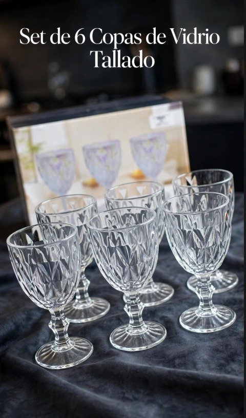 SET COPAS TALLADAS x6