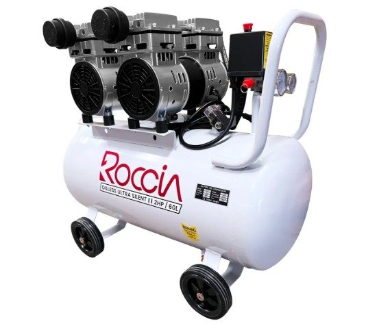 COMPRESOR DE AIRE LIBRE DE ACEITE 60L ULTRA SILENT MARCA ROCCIA