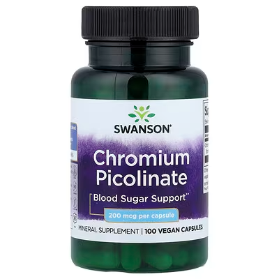 Picolinato  de cromo 200 mcg 100 capsulas